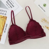 Sexy Lace Bra Seamless Wireless With Pads Thin Underwear Black/White Deep V Sexy Lingerie Soft Bras For Women Brallete