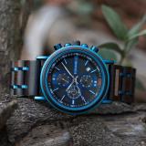 New Wooden Watch Men Top Brand Luxury Chronograph Military Quartz Watches for Man Dropshipping Customized