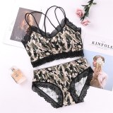 Lace Women Bra 4 Color Camfouge Leopard Underwear Bra Sets Bras And Panties Lace Lingeries B0191
