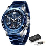 Men's Watch Quartz Clock Male Fashion Stainless Steel Wristwatch with Auto Date Design Casual Business New Watch