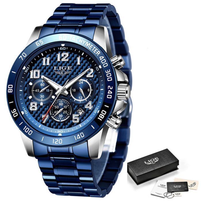 Men's Watch Quartz Clock Male Fashion Stainless Steel Wristwatch with Auto Date Design Casual Business New Watch