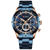 Mens Watches Fashion Casual Clock Stainless Steel Top Brand Luxury Sports Chronograph Quartz Watch Man