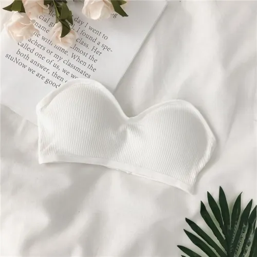Sexy Strapless Bras for Women Wire Free Solid Color Brassiere Female Comfortable 3/4 Cup One-Piece Bra Women Sexy Lingerie