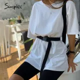 Casual solid outfits women's two piece suit with belt Home loose sports tracksuits fashion bicycle suit summer hot 2020