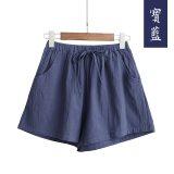 2020 New Hot Summer Casual Cotton Linen Shorts Women Plus Size High Waist Shorts Fashion Short Pants  Streetwear Women's Shorts