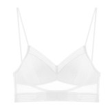 New Sexy Low Back Lace Bralette White Bra Bustier Crop Top Polka dot mesh Ultra Thin Underwear Women Lingerie Sexy Tank Tops Bra