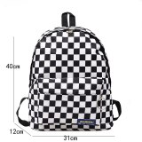 2020 New Unisex Black White Plaid Nylon Female Travel Daypack Laptop Backpack Girls Book Schoolbag Casual Rucksack Women Bags
