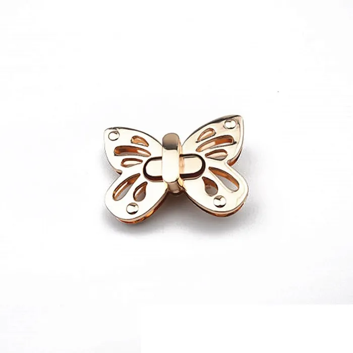 Butterfly Shaped Twist Turn Lock Metal Purse Lock Closure for DIY Handbag Shoulder Bag Purse