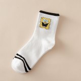 Japanese Kawaii Women Animals Cartoon Tube Socks Cute Egg Rabbit Panther Cotton Long Socks Female and Ladies Pink Milk White Sox