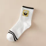 Japanese Kawaii Women Animals Cartoon Tube Socks Cute Egg Rabbit Panther Cotton Long Socks Female and Ladies Pink Milk White Sox
