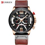 Top   Brand Casual Fashion Watches for Male Sport Military Leather Wrist Watch Men Watch Chronograph