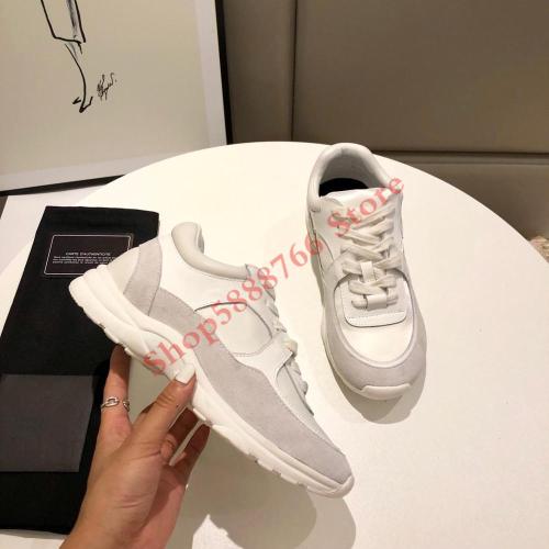 Wholesale New 2019 Brand Designer Women Sneakers Lace Up Suede Leather shoes Mens Fashion Casual Trainers Women shoes