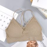 CHRLEISURE  Bralette Fitness Lace Thin Shoulder Strap Underwear Women Anti-light Shockproof Push Up Bra