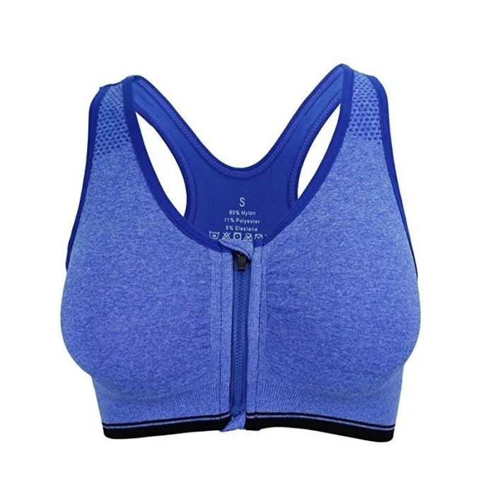 S-XXL Front Zipper Solid Sports Bra for Women Underwear Fitness Shirt Push Up Yoga Crop Top Bras  Athletic Vest Gym Sportswear