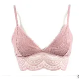 Women Sexy Lace  Bra Top Lingerie Underwear Intimate Bra 3/4 Cups Crop Top Unlined Soft Ultrathin  Bras Translucent