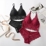 Women Lace Bra & Brief Sets Seamless Underwear Backless Vest Sexy Padded Bralette Lingerie Ultrathin Bra Sets Female Intimates