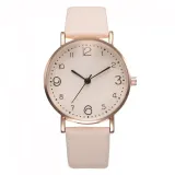 Top Style Fashion Women's Luxury Leather Band Analog Quartz Wrist Watch Golden Ladies Watch Women Dress  Black Clock
