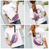 2019 Holographic Women Silver Laser Bum Bag Travel Shiny Waist Bags Fashion Girls Pink Leather Hologram Hip Bag
