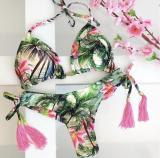 2020 Sexy Bandeau Bikini Print Women's Two-Piece Swimsuit Bikini One Shoulder Swimwear Brazilian Set
