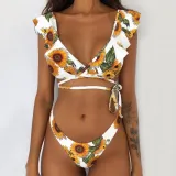 Rubylong 2019 Ruffles Bikini Women Sexy Vintage Swimsuit Brazilian Thong Bikini Set Female Retro Swimwear Push Up Bathing Suit