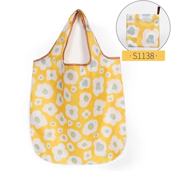Folding Shopping Bag Eco Friendly Ladies Gift Foldable Reusable Tote Bag Portable Travel Shoulder Bag Small Size