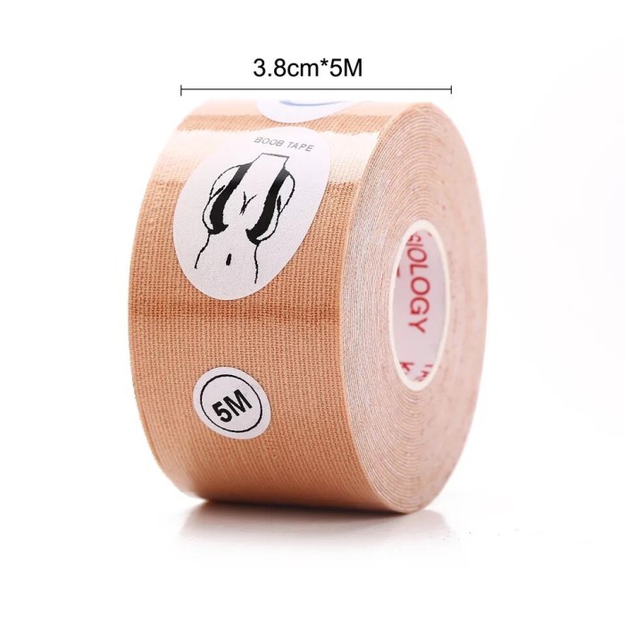 The Boobtape bra can be cut to fit the elastic tape on the invisible bra