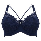 FINETOO Plus Size Bra Ultrathin Lace Bralette For Woman Racerback Push Up Cotton Brassiere Underwire C D E Cup Bras Underwears