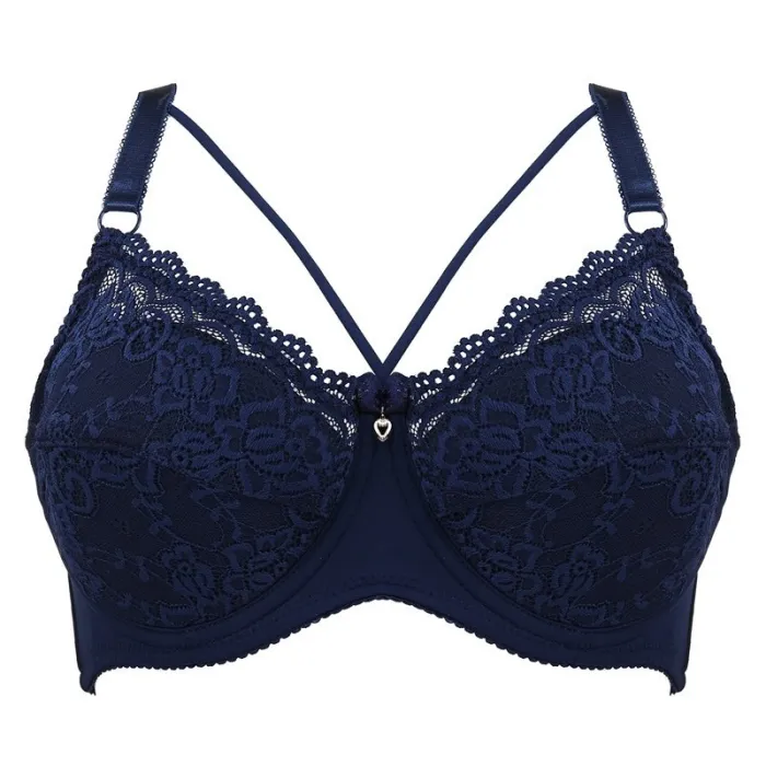 FINETOO Plus Size Bra Ultrathin Lace Bralette For Woman Racerback Push Up Cotton Brassiere Underwire C D E Cup Bras Underwears