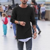 New Autumn New Casual Solid O Neck Thick Sweater Men Pullover Sweaters Casual Jumper Male Knitted Korean Style Clothes Plus Size
