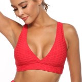 Sexy Yoga Sports Bra Top for Fitness Clothing Push Up Workout Bra Active Wear Women Jacquard Bubble Brassiere
