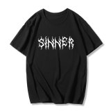 Gothic top Sinner Letter Printed Harajuku Hipster Punk Style Unisex T-Shirt Street Style Loose Casual Cool Grunge Women Tee