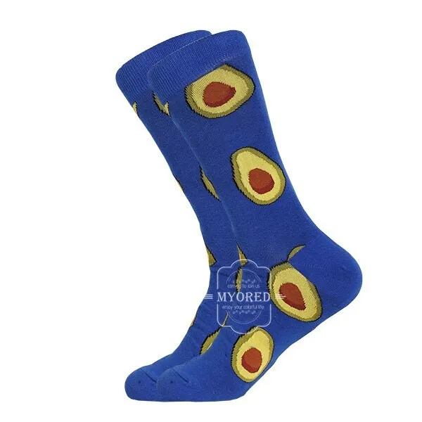 MYORED 2019 date men dress color comfortable pair roller skateboard for causal reason funny wedding socks socks shark geometry