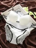 Sexy push up padded underwear briefs lace bra set bra and panty set back closure seamless  women underwire lingerie set