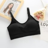 Queenral Underwear Women Bra Seamless Bra Tank Crop Top Bras For Women Back Hollow Wire Free Intimates With Removable Padded