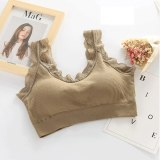 Queenral Underwear Women Bra Seamless Bra Tank Crop Top Bras For Women Back Hollow Wire Free Intimates With Removable Padded