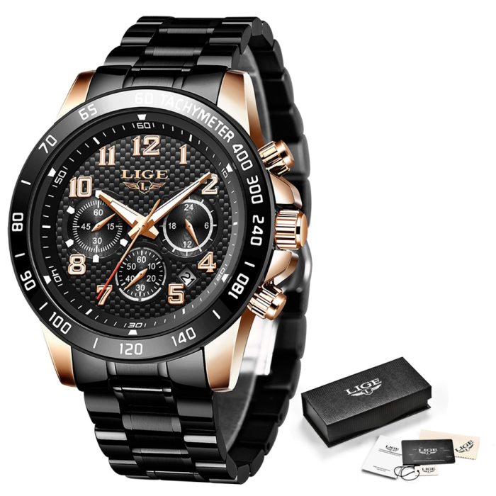 Men's Watch Quartz Clock Male Fashion Stainless Steel Wristwatch with Auto Date Design Casual Business New Watch