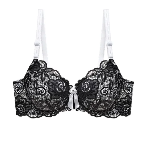 Julexy Plus Size Lace Bras for Women Sexy Lingerie Super Push up Brassiere Girl Deep V B C  Women's Bralette Underwear