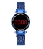 LED Watch Men's Digital Electronic Clock Watch Women's Fashion Dress Wristwatch Milan Magnet Buckle Quartz Watch