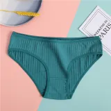 FINETOO Women's Cotton Panties 3Pcs Soft Striped Women Underpants Solid Girls Briefs Sexy Female Lingerie M-XL Comfort Underwear