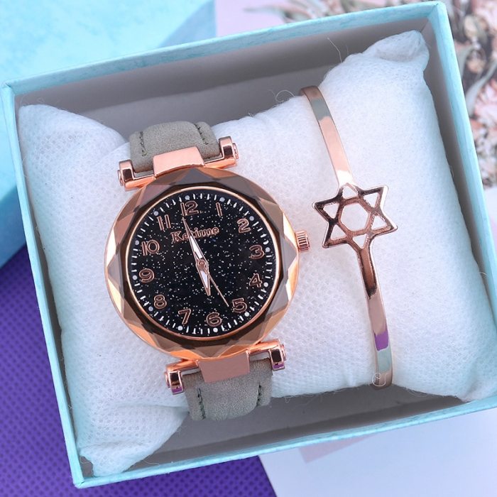 Casual Women Watches Starry Sky Quartz Wristwatch Female Clock Leather Fashion Ladies Wrist Watches reloj mujer relogio feminino