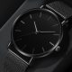 Fashion Casual Watch Womens Metal Hour Quartz Wristwatch Simple Mesh Black Stainless Steel Bracelet saa