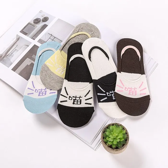 28 Style 10 Piece=5 Pairs/lot Cute Harajuku Animal Socks Women Summer Korean Cat Bear Rabbit Funny Low Cut Ankle Sock Happy Sox