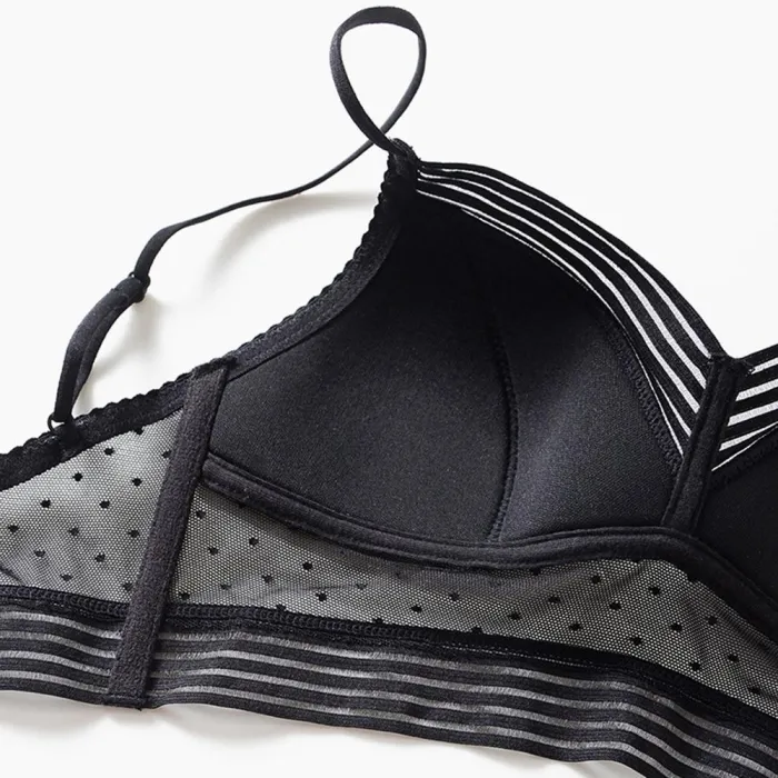 New Sexy Low Back Lace Bralette White Backless Bra dot mesh Ultra Thin Underwear Women Lingerie Sexy Tank Tops Bra
