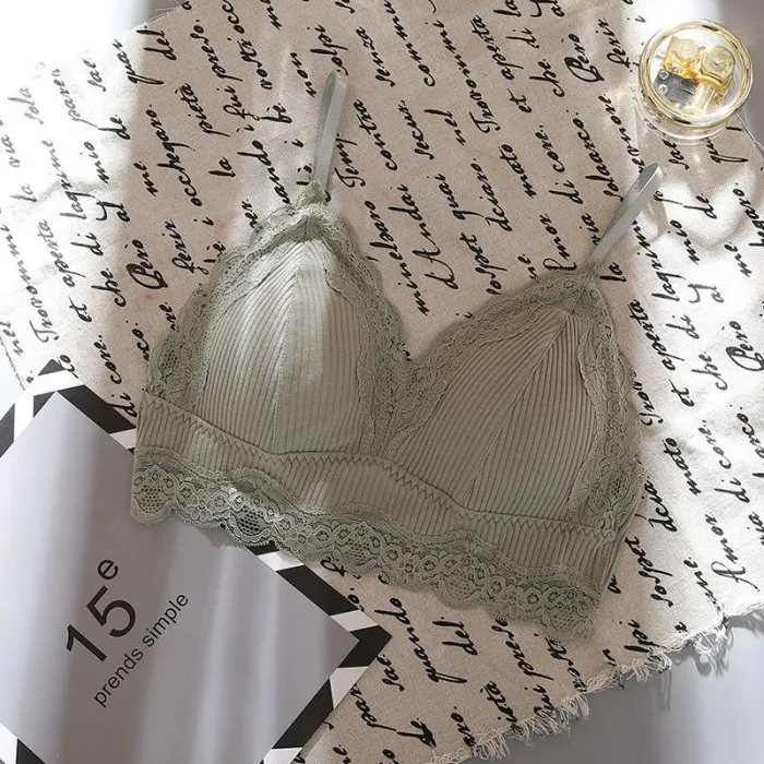 Women Lace Wireless Padded Seamless Bra Sexy Bra Cotton Lingerie Breathable Underwear