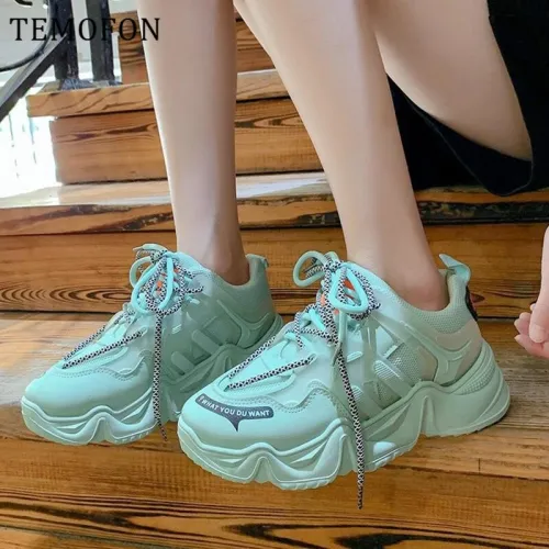 Platform Sneakers women Causal Shoes Fashion Height Increasing  5CM  Sports Sneakers Thick Bottom Chunky Shoes