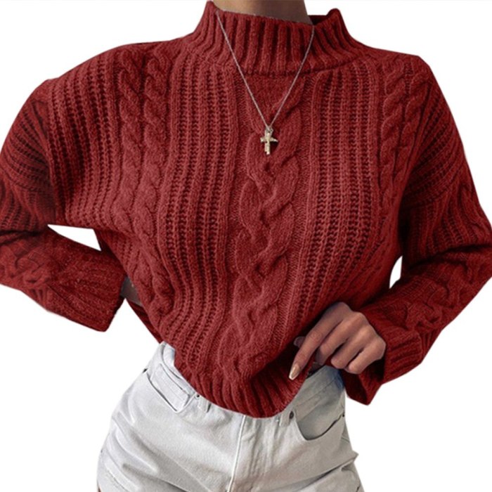 Knitted Turtleneck Sweater Women Autumn Ladies Solid Pullover Sweater Korean Style Female Long Sleeve Knit Jumpers Femme