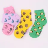 Summer Women's Short Socks Funny Candy Color Cotton TATA COOKY CHIMMY SHOOKY MANG KOYA RJ Korea Funny Cartoon Invisible Socks