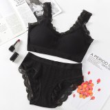 Women Sexy Push Up Underwear Bra Set Sports Lace Bra Set Top High Impact For Fitness Padded Running Jogging Gym Wear Female Bra