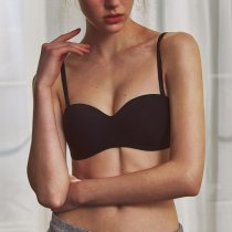 Strap Removable Bra Half Cup Demi Sexy Women Bralette Underwear Brassiere Lingerie Solid Color Invisible Bras for Female A/B CUP
