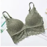Women Sexy Lace  Bra Top Lingerie Underwear Intimate Bra 3/4 Cups Crop Top Unlined Soft Ultrathin  Bras Translucent